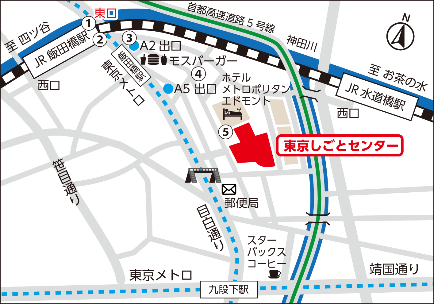 飯田橋駅東口マップ